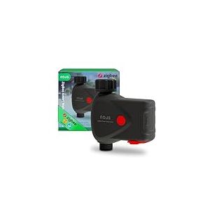 Nous ZigBee Smart Robinet Valve Contr&ocirc;le d'Arrosage IP66 Compatible avec Alexa, Google Assistant, Smart Life, Minuterie et T&eacute;l&eacute;commande APP Aliment&eacute;e par Piles 3/4" pour Jardin, ZigBee-Hub Erfo