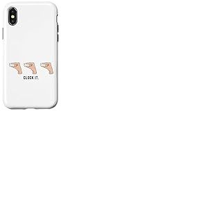 Tendance : mème, clic à la Main, pointeur, Pouce, Doigt, Touche, Horloge Coque pour iPhone X/XS