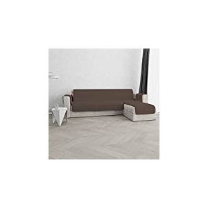 Italian Bed Linen Housse de canapé avec méridienne, Tissu extérieur Microfibre + Rembourrage Polyester, Marron, 240 cm