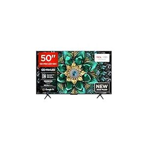 TCL 50Q6C QD-Mini LED TV, 4K HDR Premium 1000nits, Smart TV alimenté par Google (Dolby Vision IQ et Atmos, système Audio Onkyo 2.1, Motion Clarity Pro 144Hz, Game Master, contrôle Vocal Mains Libres)