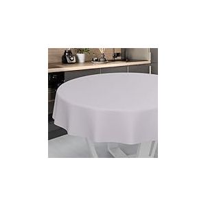 ANRO Nappe en Toile cirée, Lavable, pour Table de Jardin, extérieur et intérieur, Ronde, 120 cm, Bord coupé, Grise