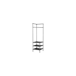 Wintem Porte-manteau d'angle avec 3 étagères, 180 x 45 x 45 cm, chaque étagère a une capacité de 5 kg, ce qui le rend résistant, idéal pour chaussures, manteaux, livres, boîtes - Facile à monter