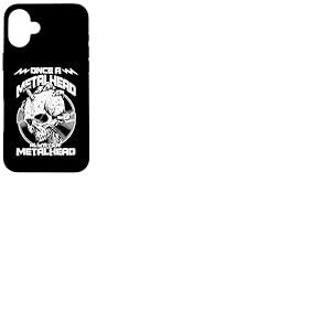 T&ecirc;te de Mort Squelette en Vinyle Once A Metal Head Always Be Metal Head Coque pour iPhone 16 Plus