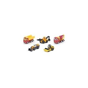 siku 0496, Set Chantier, 5 Véhicules Jouets pour Enfants, Cadeau pour Garçons et Filles, Métal/Plastique, Multicolore