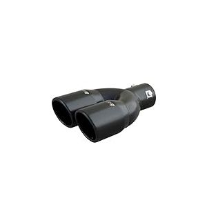 Simoni Racing TRX/18N Double Sortie Ronde en Acier Inoxydable Inclinée Universelle, Noir