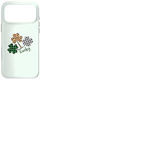 Motif tr&egrave;fle Irlandais l&eacute;opard Buffalo Plaid St Patrick Porte-Bonheur Coque pour iPhone 17 Pro Max