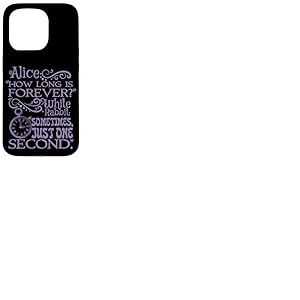 Alice au pays des merveilles « How long is forever » (violet) Coque pour iPhone 15 Pro