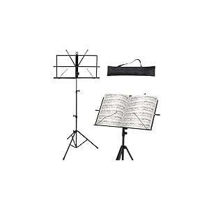 PARENCE.- Pupitre de Partition R&eacute;glable et Pliable en Aluminium &ndash; Support de Partitions Musique avec Housse de Transport &ndash; Hauteur R&eacute;glable jusqu&rsquo;&agrave; 132 cm &ndash; L&eacute;ger, Stable et Portable pour Musiciens