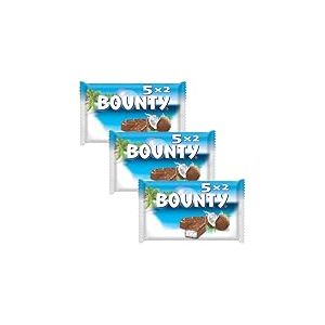 BOUNTY - Barres chocolat et noix de coco - 5 sachets de 2 barres - 5 x 57g - 285g (Lot de 3)