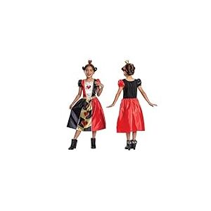 Disney - Alice aux pays des merveilles - Déguisement Reine de Coeur - Licence Officielle - Costume Classique Enfant - Taille Au Choix S/M/L - Rouge et Noir - Matériaux Durables - Cadeau Magique