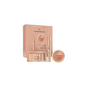 La Provencale - Coffret Cadeau Maquillage L'Instant Doré - 3 Produits - La Poudre Éclat, La Palette Instant Doré et Le Mascara Courbe Magistrale - Enrichis en Huile d'Olive BIO et Pigments Minéraux