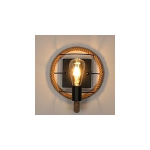 Comely Applique Murale Industrielle Vintage, Lampe Murale Interieur Rétro Fer en Forme de Corde de Chanvre Lampe, Socle E27 Douille Applique pour Bars, Lofts, 26cm (sans Ampoule)