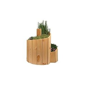 dobar® Green Label Spirale à Herbes en Bois Massif | Escargot d'herbes prémonté | Bois Non traité | Escalier à Herbes de Jardin en pin | Kit de Construction de Tour à Herbes | 250 x 68 cm | Naturel