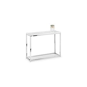 Julian Bowen Console Scala, effet marbre blanc/chromé