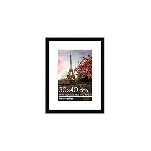 Americanflat Cadre Photo 30x40 cm en Noir - Cadre Photo 20x30 cm avec Passe-partout et 30x40 cm sans Passe-partout - Plexiglass, Matériel de Montage sur Mur