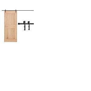 VEVOR Kit Quincaillerie de Porte Grange Coulissante Simple, 300 cm, Rail Durable et Rouleau I, Charge 150 kg, pour Portes 1524 mm de Largeur et 34,92-44,45 mm d'&Eacute;paisseur, Noir, Portes Non Incluses