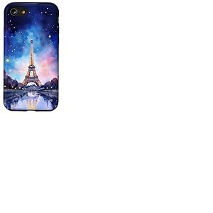 Coque pour iPhone SE (2020) / 7 / 8 Paris France Tour Eiffel Vintage French Souvenir Aquarelle