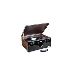 Technaxx Allemagne Dab Bluetooth V5.0 Tourne-Disque Num&eacute;risation de disques Vinyle Cassettes CD Fonction Radio AUX RCA Haut-parleurs st&eacute;r&eacute;o TX-137 Marron