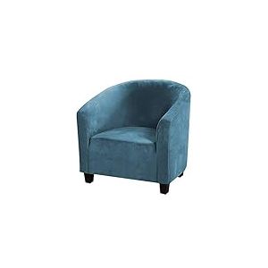 EURHOWING Housse de Fauteuil tonneau en Velours, très Extensible, Lavable pour Fauteuil, canapé, Protection de Meubles pour Salle à Manger, Salon, Bureau (Bleu Paon, Velours)