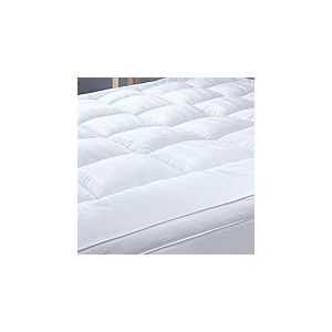 Surmatelas en Peluche Extra &eacute;pais, Doux et rafra&icirc;chissant pour Les maux de Dos avec Housse en Coton 300 Fils au Pouce carr&eacute;, Housse de Matelas surremplie pour Les maux de Dos, Convient aux Matelas de