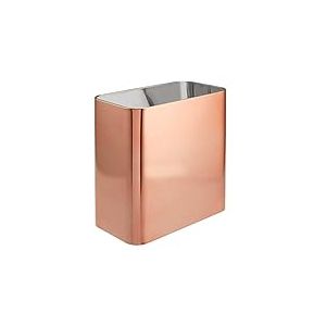 mDesign Poubelle rectangulaire - Poubelle compacte pour salle de bain, bureau et cuisine avec suffisamment d'espace pour les ordures - Corbeille à papier en métal - Rose