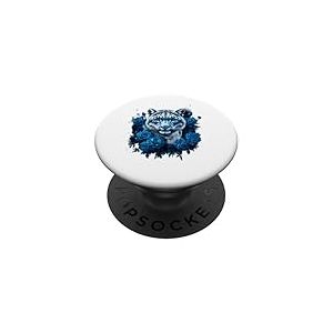 Tête de léopard des neiges, léopard blanc, amateur de léopard des neiges PopSockets PopGrip Adhésif