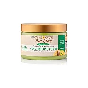 Creme of Nature Pure Honey Hair Food Avocado, Crème Coiffante à base d'Huile d'Avocat et de Miel, Définit et Nourrit les boucles, Soin Coiffant pour Cheveux Bouclés Frisés Crépus, Sans Rinçage - 326ml