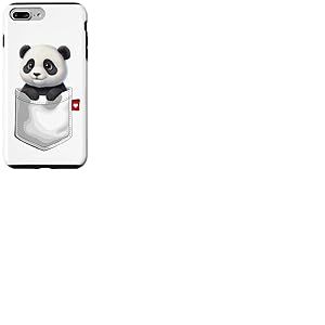 Panda dans la Poche Qui Regarde Un Adorable Panda Coque pour iPhone 7 Plus/8 Plus