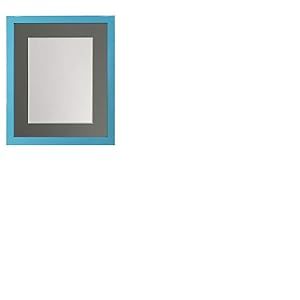FRAMES BY POST Cadre photo bleu de 1,9 cm avec passe-partout gris foncé 35,6 x 20,3 cm, taille de l'image : 25,4 x 10,2 cm