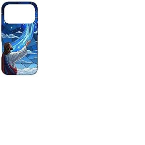 Vitrail J&eacute;sus Dieu Couleur Bleue &Eacute;toile Divine Art de No&euml;l Coque pour iPhone 17 Pro