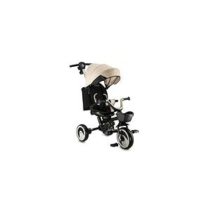 Tricycle pour Enfants MoMi IVI, Tricycle avec siège 360°, Harnais de sécurité 3 Points, Repose-Pieds, Toit Solaire, Roues EVA, Canne parentale réglable, Sac Amovible et Panier à Jouets
