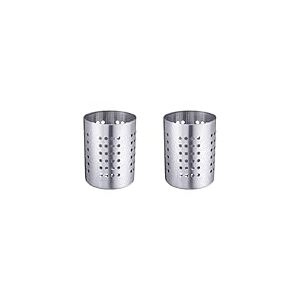 Westmark Egouttoir à Couverts/Porte-Ustensiles, Rond, Diamètre: 10 cm, Hauteur: 13 cm, Acier Inoxydable, Argent, 69012211 (Lot de 2)