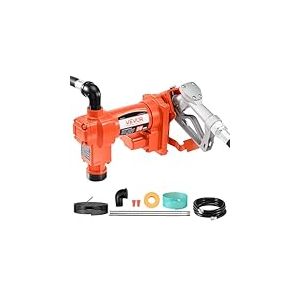 VEVOR Pompe Transfert Carburant 12 V CC 75,7 L/min 1/4 CV Pompe Transfert Diesel avec Buse Manuelle, Tuyau de Refoulement et d'Aspiration, pour Essence, K&eacute;ros&egrave;ne, M&eacute;langes &Eacute;thanol, M&eacute;thanol, Biodiesel