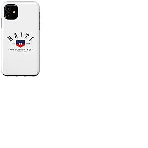 Cadeau ami ha&iuml;ti Drapeau ha&iuml;ti Port-au-Prince ha&iuml;ti Cadeau Coque pour iPhone 11