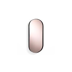 Tomasucci Wink Design Miroir Mural Afterlight Oval, Cadre en Acier Noir Mat, Miroir Rose dor&eacute;, 55 x 25 x 3 cm