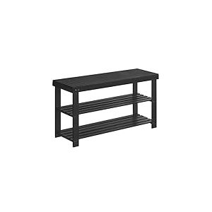 SONGMICS Banc d'Étagère à Chaussures, Rangement de Chaussures en Bambou à Trois Niveaux, Banc d'Entrée, Capacité 286 LBS, 11,3 x 35,4 x 17,8 Pouces, pour Chambre à Coucher avec Salle de Bain d'Entrée