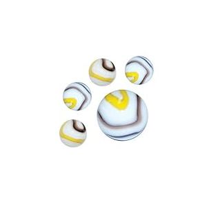 mesbilles - 25 Billes en Verre Tigre Jaune : 24 Billes et 1 Calot