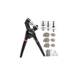 VEVOR Kit outils pour œillets, 900 pcs, kit œillets métalliques de 6 mm, 8 mm et 10 mm, avec pince à œillets manuelle, perforatrice et bloc, pour cuir, bâche, chaussures, artisanat, tissu, ceinture