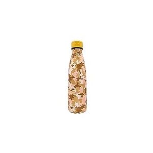 NERTHUS FIH 857 Bouteille double paroi Camouflage couleur désert, 500 ml, acier inoxydable, sans BPA, 18/8, 500 ml