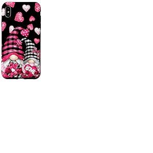 Pink Buffalo Plaid Valentines GNOME Cute Love Heart Coque pour iPhone XS Max