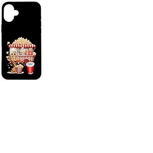 R&eacute;tro Vintage Snack Christmas Popcorn Movie Night Coque pour iPhone 16 Plus