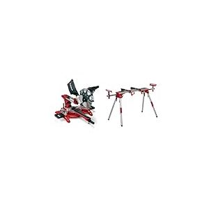 Einhell Scie à onglet radiale TC-SM 2534/1 Dual (puissance max. 2350 W, système de glissière intégré, avec lame aux carbures de tungstène précise) VERSION KIT avec Piètement Stationnaire MSS 1610
