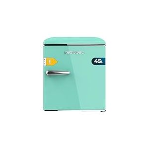 Cecotec Mini Frigo Bolero CoolMarket TT Origin 45 Green E. Réfrigérateur Hauteur 55cm et Largeur 44,7cm, Classe Énergétique E, Bac à Glace et Poignée Chromée, Vert