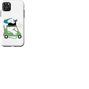 Midcentury Cat Golf Cart Retro Golfer Atomic Inspired Era Coque pour iPhone 11 Pro Max