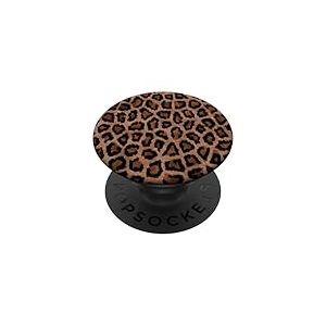 Cell Phone Button Holder Pop Out Knob Brown Leopard Print PopSockets PopGrip Adhésif