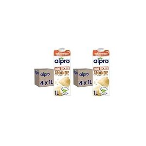 Alpro - Boisson Végétale - Lait d'Amande Non Grillée Sans Sucres - 1L - Lot de 8x1L