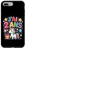 Enfant Licorne Enfant 2ans Anniversaire Garcon Fille Licorne Coque pour iPhone 7 Plus/8 Plus
