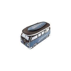 BRISA VW Collection - Volkswagen Trousse Universelle en Néoprène pour Maquillage, Cosmétiques, Toilette, Pochette T1 Combi Bus (Petrol & Marron/Grand)