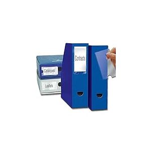 3L Porte étiquette polypropylène Auto-adhésif avec Inserts 75x150mm Ref 10350 Lot de 3