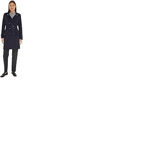 Tommy Hilfiger Women's COTTON DB SLIM FIT TRENCH Trench Coat, Desert Sky, 44